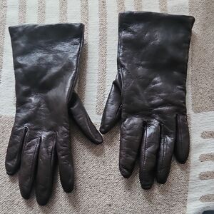 Fownes Brothers Leather Gloves. Brown Sz 6. Cashmere Lined.